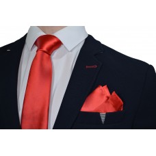 Галстук и платок ярко-красный