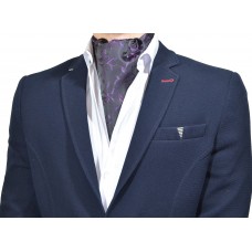 Галстук-платок черно-фиолетовый (в узор)