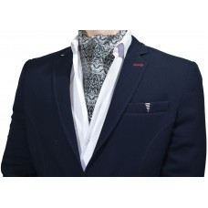 Галстук-платок черно-серый (в узор)