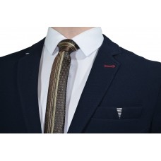 Галстук тонкий коричневый (в полоску)